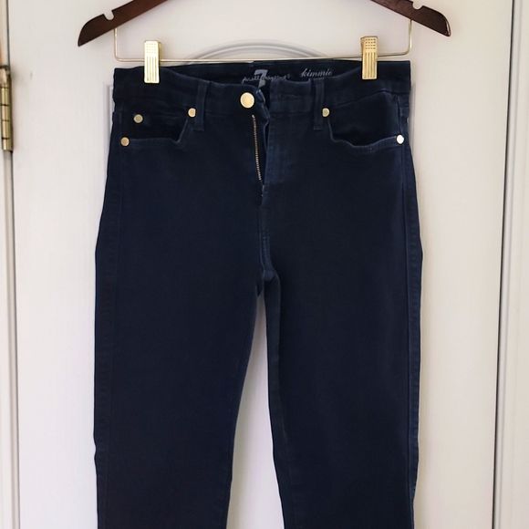 7 For All Mankind Kimmie Straight Leg Jeans Size 28 Dark Blue Denim Stretch - Picture 2 of 6